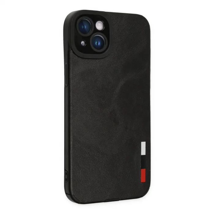 BUĞZ İphone 14 Plus Kılıf Loop Deri Silikon - Siyah