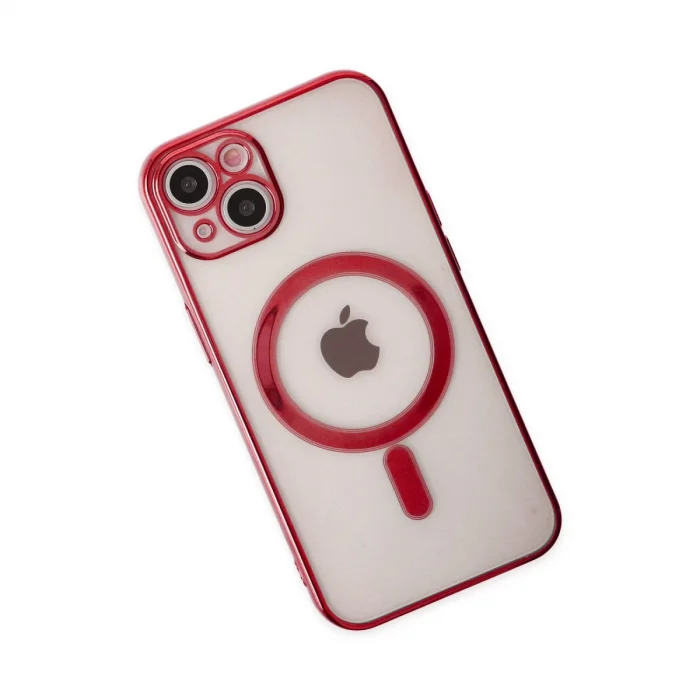 BUĞZ İphone 14 Plus Kılıf Magneticsafe Lazer Silikon - Kırmızı