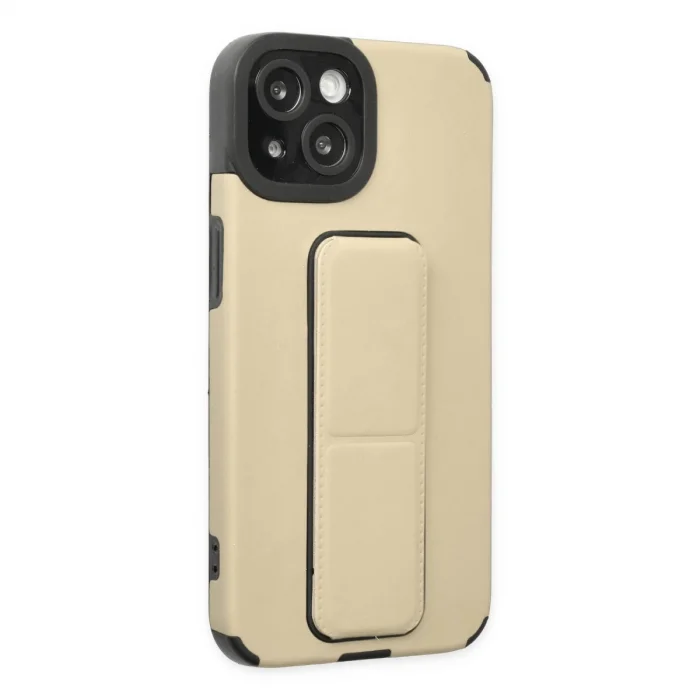 BUĞZ İphone 14 Plus Kılıf Mega Standlı Silikon - Gold