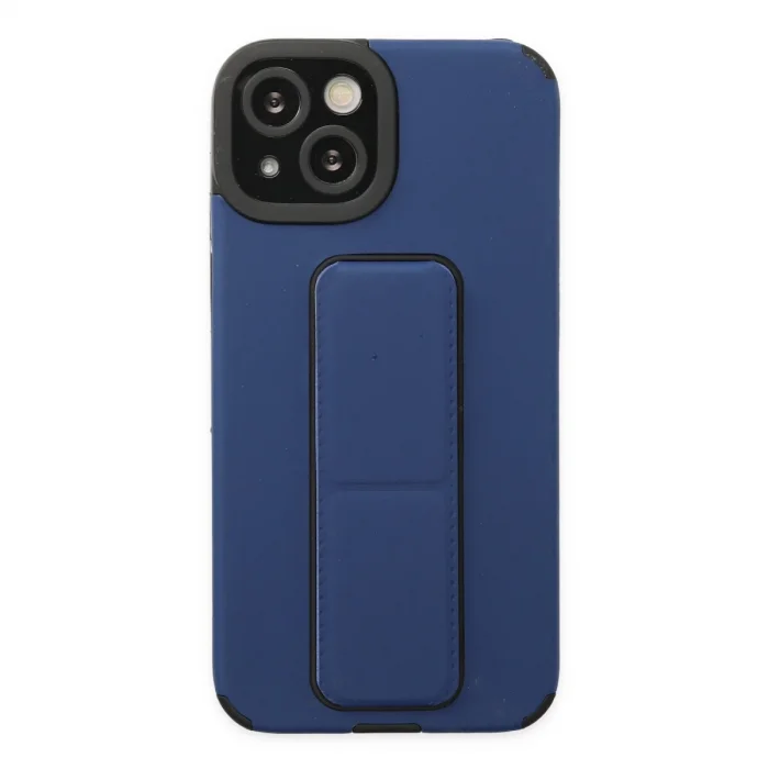 BUĞZ İphone 14 Plus Kılıf Mega Standlı Silikon - Mavi