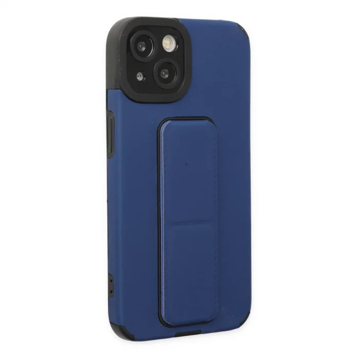 BUĞZ İphone 14 Plus Kılıf Mega Standlı Silikon - Mavi