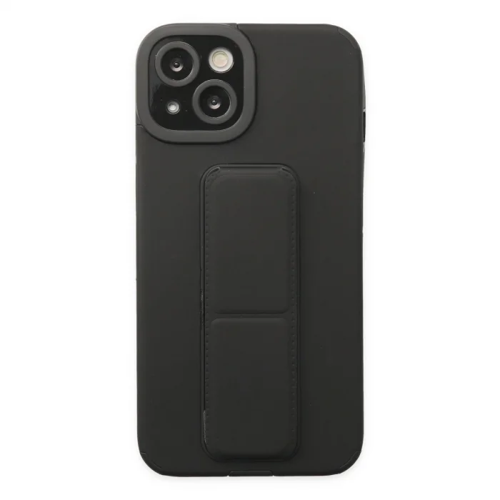 BUĞZ İphone 14 Plus Kılıf Mega Standlı Silikon - Siyah
