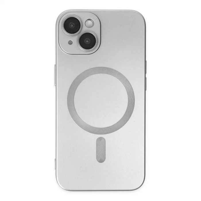 BUĞZ İphone 14 Plus Kılıf Moshi Lens Magneticsafe Silikon - Gümüş