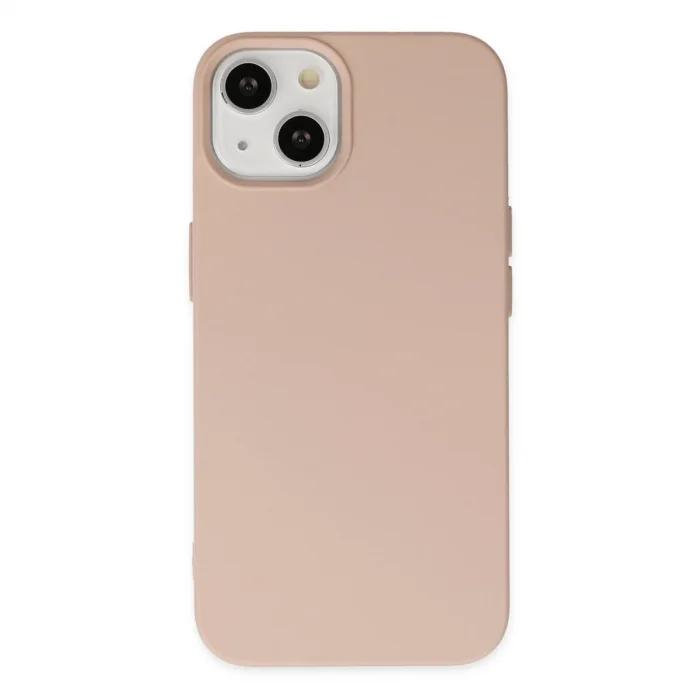 BUĞZ İphone 14 Plus Kılıf Nano İçi Kadife Silikon - Pudra