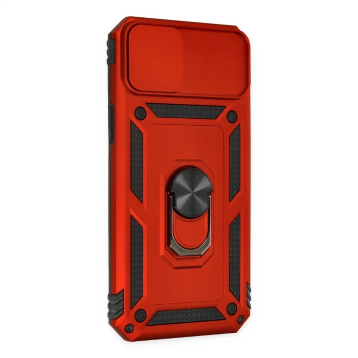 BUĞZ İphone 14 Plus Kılıf Pars Lens Yüzüklü Silikon - Kırmızı