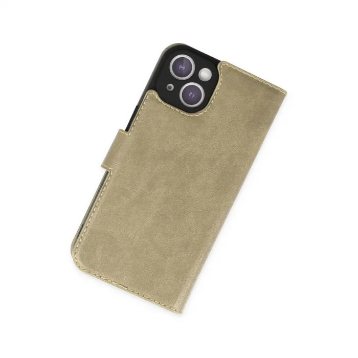 BUĞZ İphone 14 Plus Kılıf Trend S Plus Kapaklı Kılıf - Gold