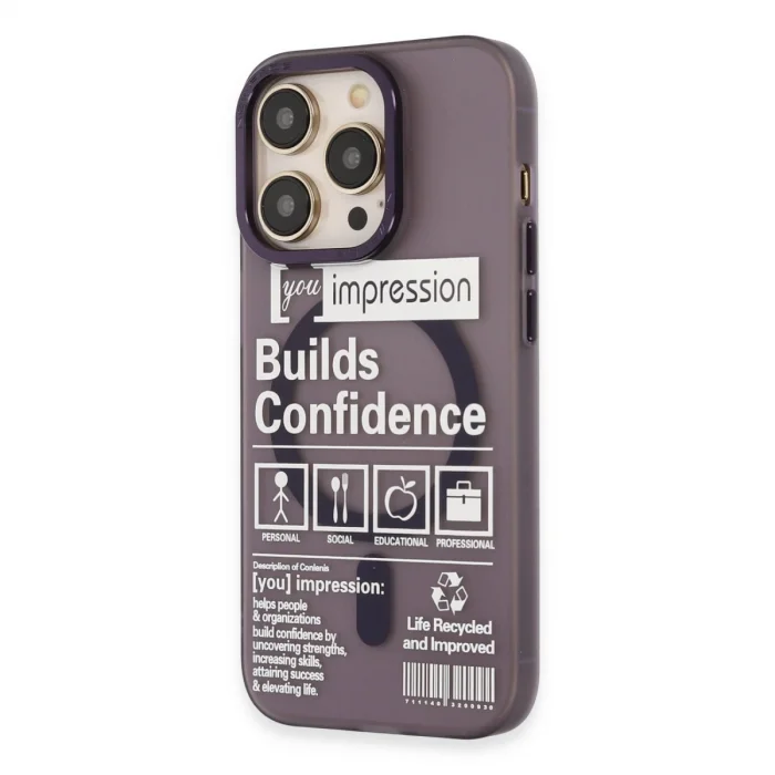 BUĞZ İphone 14 Pro Kılıf Apollo Magneticsafe Desenli Kapak - Apollo Mor - 6