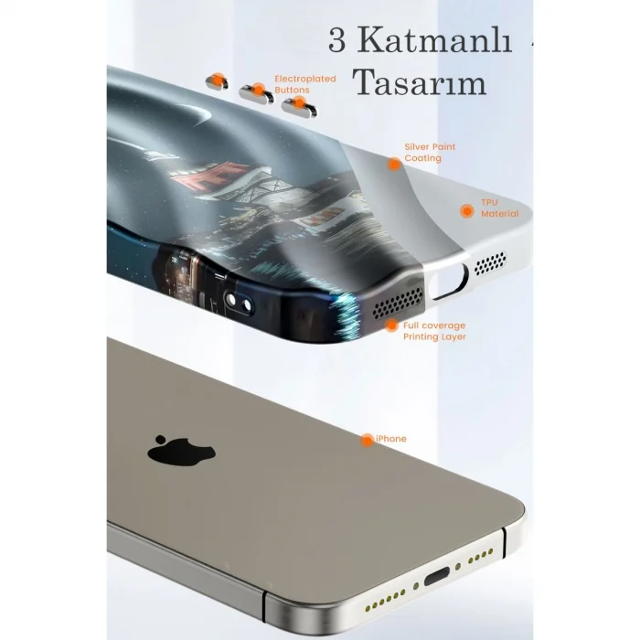 BUĞZ İphone 14 Pro Kılıf Crew Desenli Kapak - Çiçek