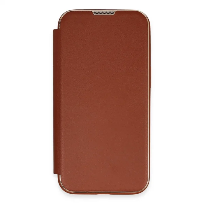 BUĞZ İphone 14 Pro Kılıf Dolpin Kapaklı - Kahverengi