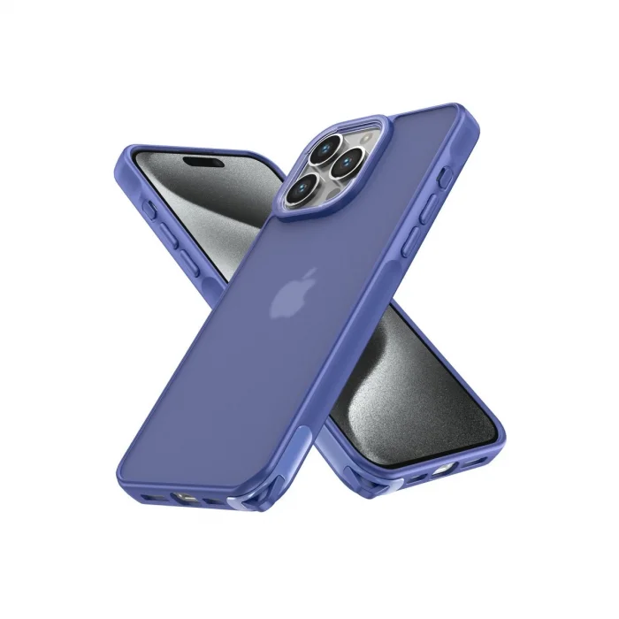 BUĞZ İphone 14 Pro Kılıf Elegant Kapak - Açık Mavi