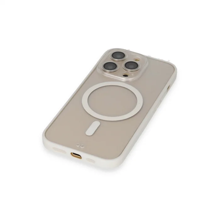 BUĞZ İphone 14 Pro Kılıf Grand Magneticsafe Kapak - Beyaz