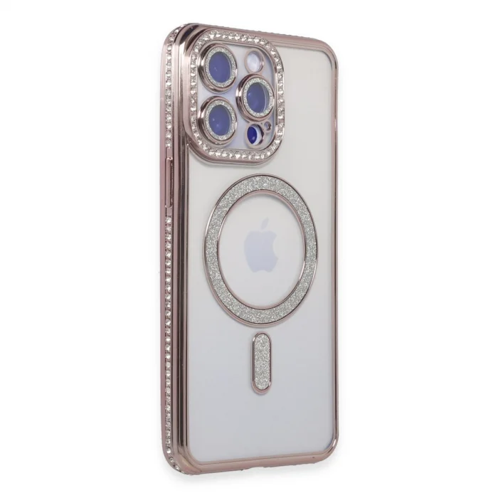 BUĞZ İphone 14 Pro Kılıf Joke Simli Magneticsafe Kılıf - Pembe