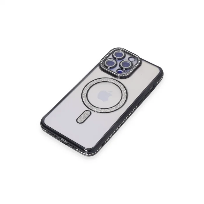 BUĞZ İphone 14 Pro Kılıf Joke Simli Magneticsafe Kılıf - Siyah