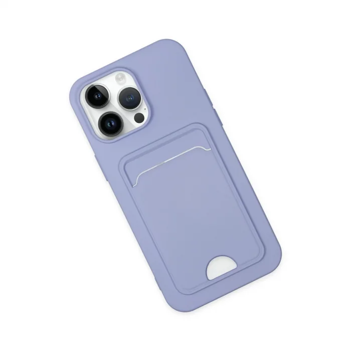 BUĞZ İphone 14 Pro Kılıf Kelvin Kartvizitli Silikon - Lila