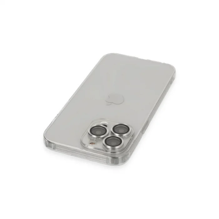 BUĞZ İphone 14 Pro Kılıf Luko Lens Silikon - Gümüş
