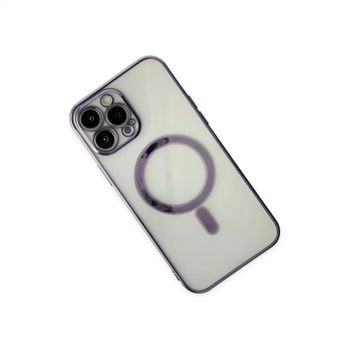 BUĞZ İphone 14 Pro Kılıf Magneticsafe Lazer Silikon - Mor