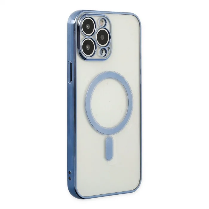 BUĞZ İphone 14 Pro Kılıf Magneticsafe Lazer Silikon - Sierra Blue