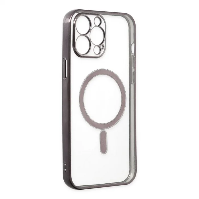 BUĞZ İphone 14 Pro Kılıf Magneticsafe Lazer Silikon - Siyah