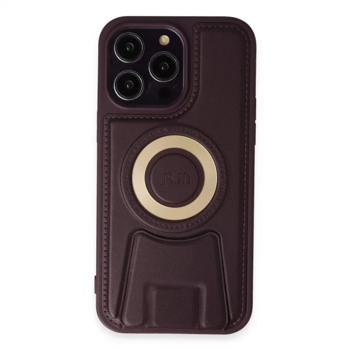 BUĞZ İphone 14 Pro Kılıf Merkür Magneticsafe Standlı Kapak - Derin Mor