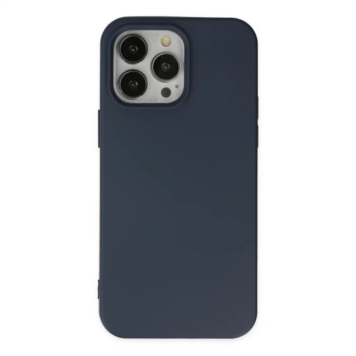 BUĞZ İphone 14 Pro Kılıf Nano İçi Kadife Silikon - Lacivert