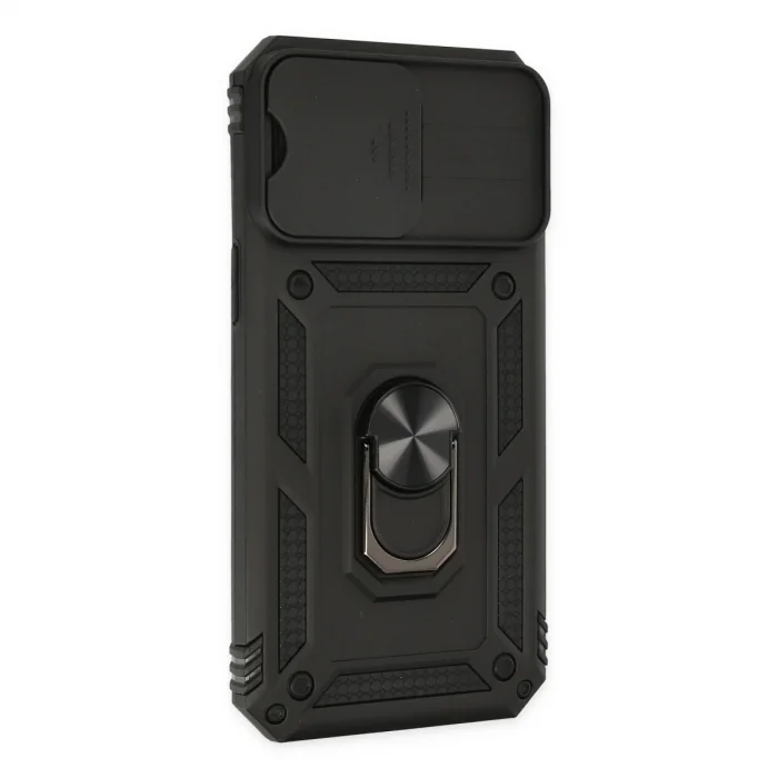 BUĞZ İphone 14 Pro Kılıf Pars Lens Yüzüklü Silikon - Siyah