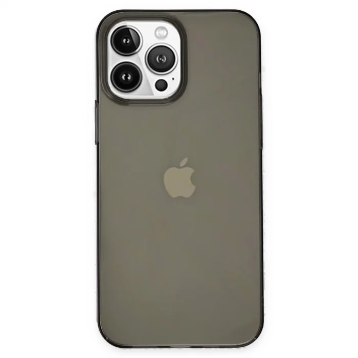 BUĞZ İphone 14 Pro Kılıf Pc Sert Şeffaf Kapak - Siyah