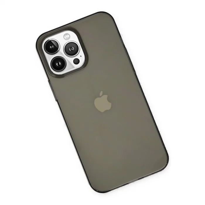 BUĞZ İphone 14 Pro Kılıf Pc Sert Şeffaf Kapak - Siyah
