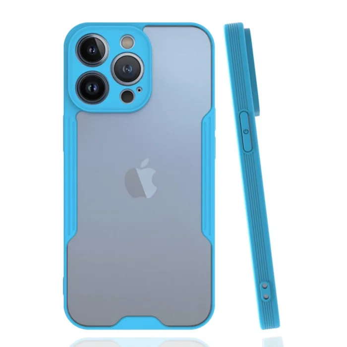 BUĞZ İphone 14 Pro Kılıf Platin Silikon - Mavi
