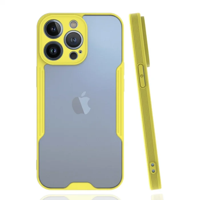 BUĞZ İphone 14 Pro Kılıf Platin Silikon - Sarı