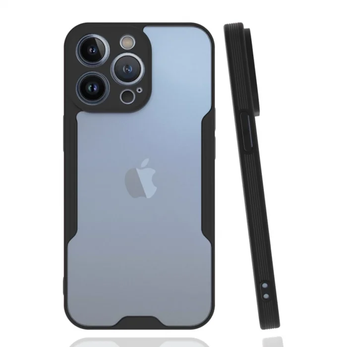 BUĞZ İphone 14 Pro Kılıf Platin Silikon - Siyah