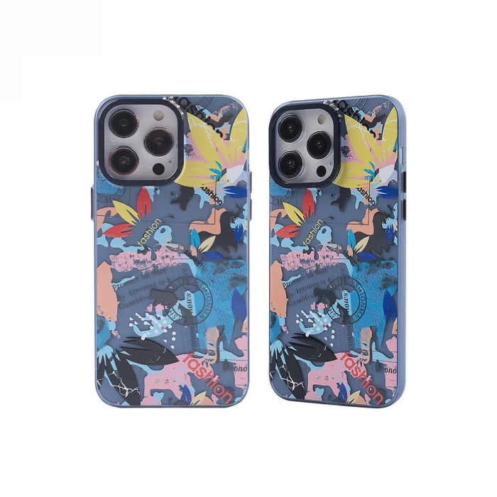 BUĞZ İphone 14 Pro Kılıf Prada Desenli Kapak - Prada Pembe - 1