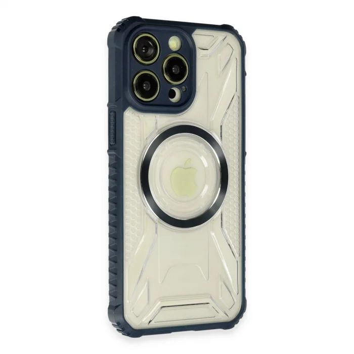 BUĞZ İphone 14 Pro Kılıf Prag Magneticsafe Kapak - Lacivert
