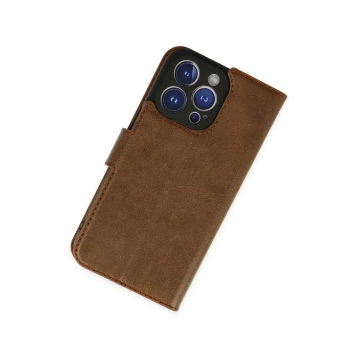 BUĞZ İphone 14 Pro Kılıf Trend S Plus Kapaklı Kılıf - Taba