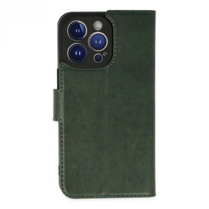 BUĞZ İphone 14 Pro Kılıf Trend S Plus Kapaklı Kılıf - Yeşil