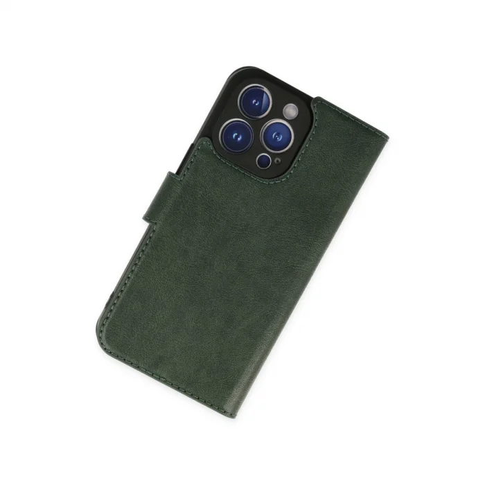 BUĞZ İphone 14 Pro Kılıf Trend S Plus Kapaklı Kılıf - Yeşil