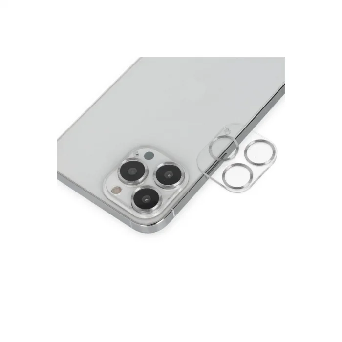 BUĞZ İphone 14 Pro Max Band Metal Kamera Lens - Gümüş