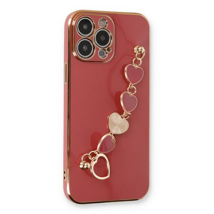 BUĞZ İphone 14 Pro Max Kılıf Esila Silikon - Kırmızı