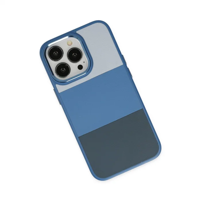 BUĞZ İphone 14 Pro Max Kılıf King Kapak - Açık Mavi-lacivert