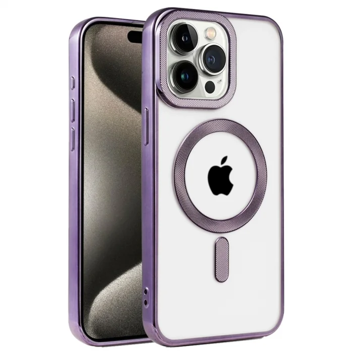 BUĞZ İphone 14 Pro Max Kılıf Kronos Magsafe Kapak - Derin Mor