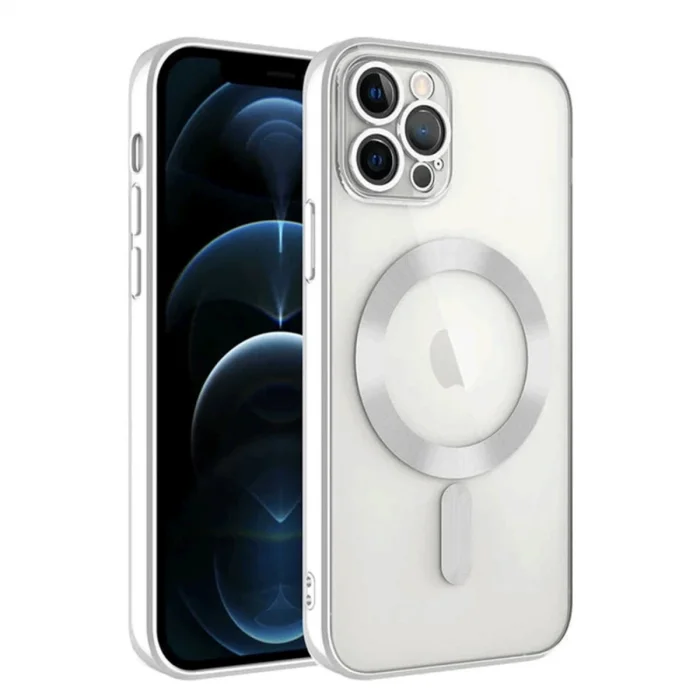 BUĞZ İphone 14 Pro Max Kılıf Kross Magneticsafe Kapak - Gümüş