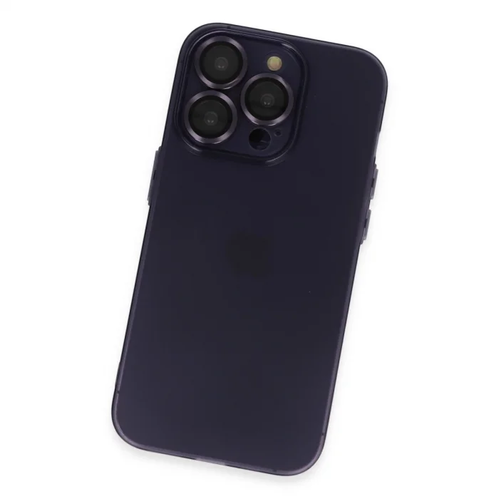 BUĞZ İphone 14 Pro Max Kılıf Luko Lens Silikon - Derin Mor