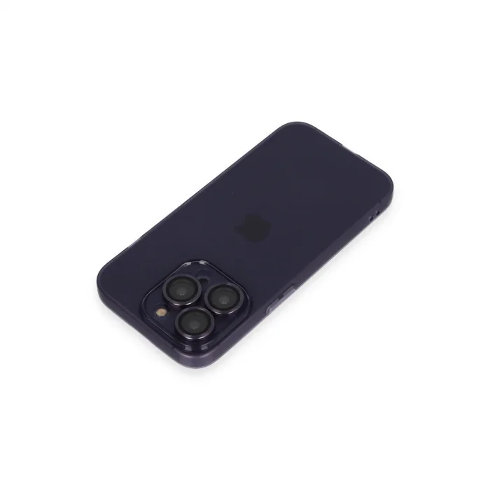 BUĞZ İphone 14 Pro Max Kılıf Luko Lens Silikon - Derin Mor
