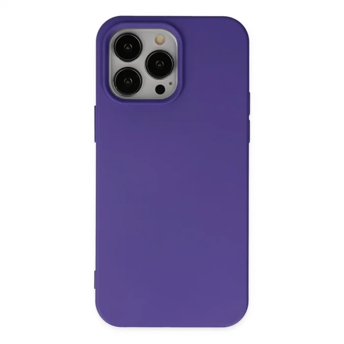 BUĞZ İphone 14 Pro Max Kılıf Nano İçi Kadife Silikon - Mor