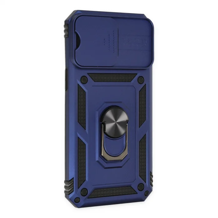 BUĞZ İphone 14 Pro Max Kılıf Pars Lens Yüzüklü Silikon - Lacivert