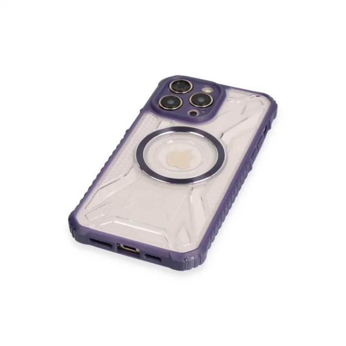 BUĞZ İphone 14 Pro Max Kılıf Prag Magneticsafe Kapak - Derin Mor