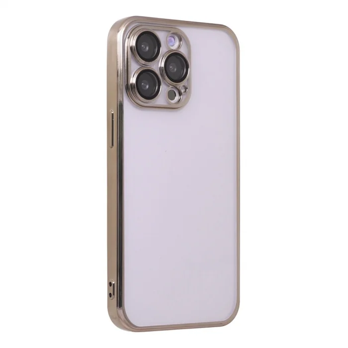 BUĞZ İphone 14 Pro Max Kılıf Razer Lensli Silikon - Gold