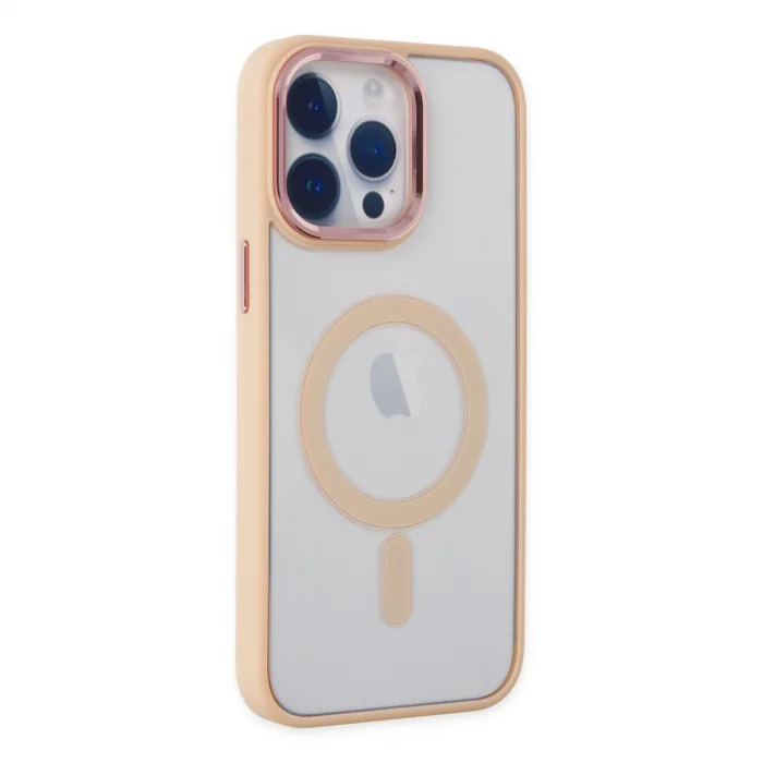 BUĞZ İphone 14 Pro Max Kılıf Room Magneticsafe Silikon - Pudra