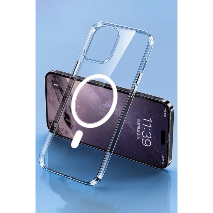 BUĞZ İphone 14 Pro Max Kılıf Tron Şeffaf Magsafe Kapak - Şeffaf