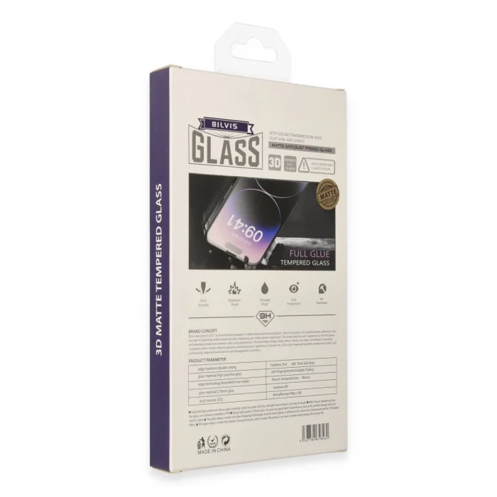 BUĞZ İphone 15 Bilvis 3d Mat Cam Ekran Koruyucu