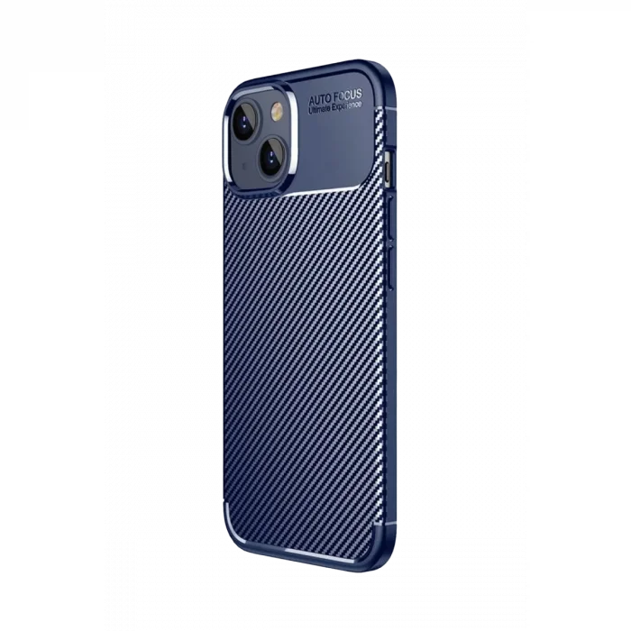 BUĞZ İphone 15 Kılıf Auto Focus Karbon Kapak - Lacivert